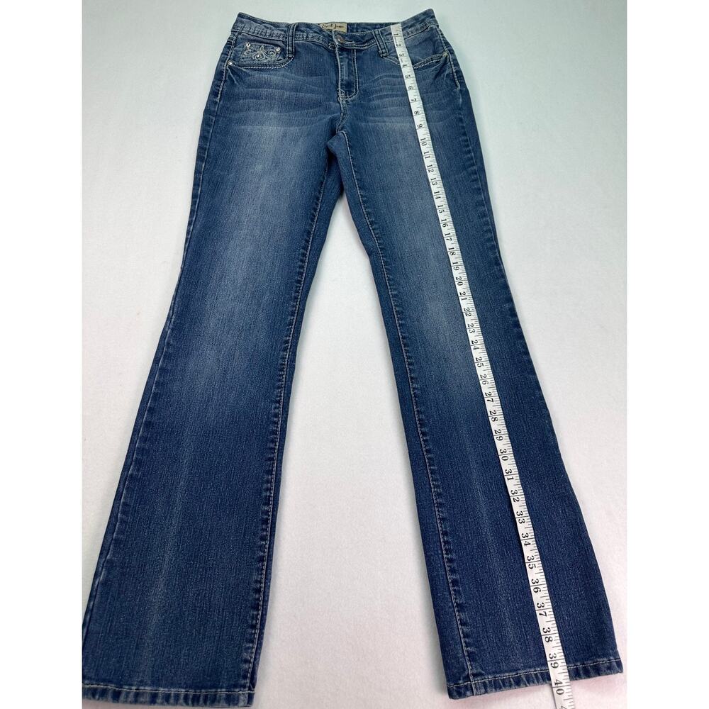 Earl Jean Embellished Moderate Bootcut Jeans Medium Wash Size 8 Average - Picture 9 of 13